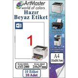 ArtMaster A4 Hazır Beyaz Etiket 210X297 mm 10 Sayfa 1 Paket Kendinden Yapışkanlı Fotokopi Lazer Inkjet Kağıdı Yazıcılar Ile Uyumlu - Standart