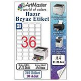 ArtMaster A4 Hazır Beyaz Etiket 45x30mm 10 Sayfa 1 Paket 36 Lı Kendinden Yapışkanlı Fotokopi Lazer İnkjet Kağıdı Yazıcılarla Uyuml
