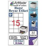 ArtMaster A4 Hazır Beyaz Etiket 70x56mm 10 Sayfa 1 Paket 15 Li Kendinden Yapışkanlı Fotokopi Lazer İnkjet Kağıdı Yazıcılar İçin