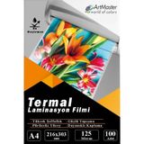 ArtMaster A4 Parlak Laminasyon Filmi 100 Lü 1 Paket 125 Mikron Pvc Kaplama Laminasyon Kaplama Poşeti 100 Adet - Standart