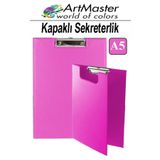 Artmaster A5 Pembe Kapaklı Sekreterlik 1 Adet Renkli Klipsli Metal Mekanizmalı 80 Yaprak Kapasiteli Ofis Büro