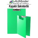 ArtMaster A5 Yeşil Kapaklı Sekreterlik 1 Adet Renkli Klipsli Metal Mekanizmalı 80 Yaprak Kapasiteli Ofis Büro
