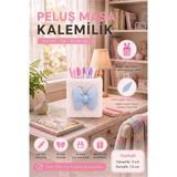 ArtMaster Açık Mavi Masaüstü Peluş Kalemlik 1 Adet PP-283 Renkli Masa Üstü Kalemlik Düzenleyici Plastik Ofis Büro Çalışma Masası - 7,5x7,5x11 - Standart