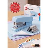ArtMaster Açık Mavi Zımba Makinesi 24/6 1 Adet Fixpoint P-4529 Pastel Renkler Büyük Zımba Makinası ve Teli 15 20 Sayfa Ofis Büro - Standart