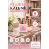 ArtMaster Açık Pembe Masaüstü Peluş Kalemlik 1 Adet PP-283 Renkli Masa Üstü Kalemlik Düzenleyici Plastik Ofis Büro Çalışma Masası - 7,5x7,5x11 - Standart