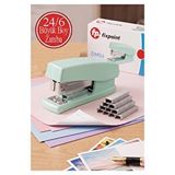 ArtMaster Açık Yeşil Zımba Makinesi 24/6 1 Adet Fixpoint P-4529 Pastel Renkler Büyük Zımba Makinası Ve Teli 15 20 Sayfa Ofis Büro