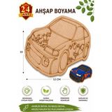 ArtMaster Ahşap Boyama Araba 24 Adet 10X15CM Araba Boyama Figürü Etkinlik Çoçuk Gelişim Motor Beceri Kreş Anasınıfı - Standart - Naturel