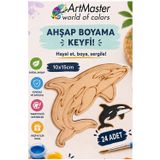 ArtMaster Ahşap Boyama Balina 24 Adet 10x15cm Boyama Deniz Figürü Etkinlik Çoçuk Gelişim Motor Beceri Kreş Anasınıfı