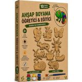 ArtMaster Ahşap Boyama Böcekler 10 Lu 1 Paket 10X15CM Ahşap Boyama 6 Renk Boya Resim Fırçası Etkinlik Çocuk Gelişim Motor Beceri - Naturel