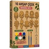 ArtMaster Ahşap Boyama Çiçekler 10 Lu 1 Paket 10x15cm Ahşap Boyama 6 Renk Boya Resim Fırçası Etkinlik Çocuk Gelişim Motor Beceri Çok Renkli