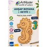 ArtMaster Ahşap Boyama Deniz Atı 24 Adet 10x15cm Boyama Deniz Figürü Etkinlik Çoçuk Gelişim Motor Beceri Kreş Anasınıfı Çok Renkli