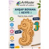 ArtMaster Ahşap Boyama Deniz Atı 24 Adet 10x15cm Boyama Deniz Figürü Etkinlik Çoçuk Gelişim Motor Beceri Kreş Anasınıfı