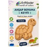ArtMaster Ahşap Boyama Deniz Kablumbağası 24 Adet 10x15cm Boyama Deniz Figürü Etkinlik Çoçuk Gelişim Motor Beceri Kreş Anasınıfı Çok Renkli