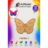 ArtMaster Ahşap Boyama Kelebek 12 Adet 10X15CM Boyama Böcek Figürleri Etkinlik Çoçuk Gelişim Motor Beceri Kreş Anasınıfı - Standart - Naturel