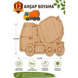 ArtMaster Ahşap Boyama Mikser 12 Adet 10X15CM Araba Boyama Figürü Etkinlik Çoçuk Gelişim Motor Beceri Kreş Anasınıfı - Standart - Naturel
