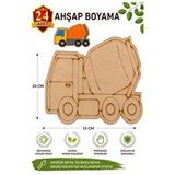 ArtMaster Ahşap Boyama Mikser 24 Adet 10x15cm Araba Boyama Figürü Etkinlik Çoçuk Gelişim Motor Beceri Kreş Anasınıfı Çok Renkli