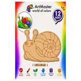 ArtMaster Ahşap Boyama Salyangoz 12 Adet 10x15cm Boyama Böcek Figürleri Etkinlik Çoçuk Gelişim Motor Beceri Kreş Anasınıfı Çok Renkli