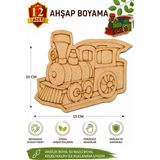 ArtMaster Ahşap Boyama Tren 12 Adet 10X15CM Araba Boyama Figürü Etkinlik Çoçuk Gelişim Motor Beceri Kreş Anasınıfı - Standart - Naturel