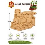 ArtMaster Ahşap Boyama Tren 24 Adet 10x15cm Araba Boyama Figürü Etkinlik Çoçuk Gelişim Motor Beceri Kreş Anasınıfı Çok Renkli