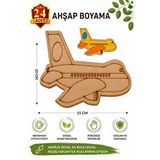 ArtMaster Ahşap Boyama Uçak 24 Adet 10x15cm Araba Boyama Figürü Etkinlik Çoçuk Gelişim Motor Beceri Kreş Anasınıfı Çok Renkli
