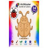 ArtMaster Ahşap Boyama Uğur Böceği 24 Adet 10x15cm Boyama Böcek Figürleri Etkinlik Çoçuk Gelişim Motor Beceri Kreş Anasınıfı Çok Renkli