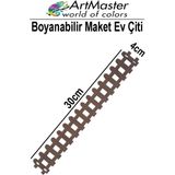ArtMaster Ahşap Maket Çit 30X4 cm Boyanabilir 1 Adet Minyatür Bahçe Çiti Dekoratif Tasarım Okul Hobi Proje - Naturel - Standart