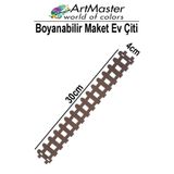 Artmaster Ahşap Maket Çit 30x4 cm Boyanabilir 1 Adet Minyatür Bahçe Çiti Dekoratif Tasarım Okul Hobi Proje