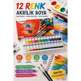 ArtMaster Akrilik Boya 12 Renk Tüp 1 Paket Fatih 12 ml 12 Li Akrilik Boya Resim Dersi Tuval Ahşap Taş Boya Seti - Standart - Çok Renkli
