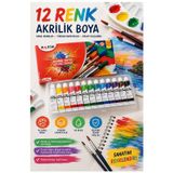 ArtMaster Akrilik Boya 12 Renk Tüp 1 Paket Fatih 12 ml 12 li Akrilik Boya Resim Dersi Tuval Ahşap Taş Boya Seti