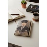 ArtMaster Atatürk Tarihsiz Ajanda Kuşe Kapak Kahverengi 1 Adet Atatürk Modalist Çizgili Defter Lastikli 14X20 cm Günlük Planlayıcı - Standart