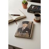 ArtMaster Atatürk Tarihsiz Ajanda Kuşe Kapak Kahverengi 1 Adet Atatürk Modalist Çizgili Defter Lastikli 14x20 cm Günlük Planlayıcı