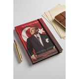 ArtMaster Atatürk Tarihsiz Ajanda Kuşe Kapak Kırmızı 1 Adet Atatürk Modalist Çizgili Defter Lastikli 14x20 cm Günlük Planlayıcı