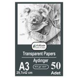 ArtMaster Aydınger Kağıdı A3 83 gr Eskiz Kağıdı 50 Adet Artmaster Aydınger Kağıt 29,7x42 cm Buzlu Mumlu Kağıt Çizim Kağıdı