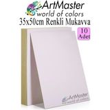 ArtMaster Beyaz Renkli Mukavva 35X50 cm 10 Adet 1 Paket Renkli Sert Karton 1.0 mm Anasınıfı Hobi Etkinlik Okul Öncesi Elişi - Standart
