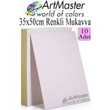ArtMaster Beyaz Renkli Mukavva 35x50 cm 10 Adet 1 Paket Renkli Sert Karton 1.0 mm Anasınıfı Hobi Etkinlik Okul Öncesi Elişi