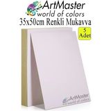 ArtMaster Beyaz Renkli Mukavva 35X50 cm 5 Adet 1 Paket Renkli Sert Karton 1.0 mm Anasınıfı Hobi Etkinlik Okul Öncesi Elişi - Standart