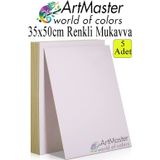 ArtMaster Beyaz Renkli Mukavva 35x50 cm 5 Adet 1 Paket Renkli Sert Karton 1.0 mm Anasınıfı Hobi Etkinlik Okul Öncesi Elişi