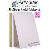 ArtMaster Beyaz Renkli Mukavva 50X70 cm 10 Adet 1 Paket Renkli Sert Karton 1.0 mm Anasınıfı Hobi Etkinlik Okul Öncesi Elişi - Standart