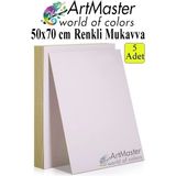 ArtMaster Beyaz Renkli Mukavva 50X70 cm 5 Adet 1 Paket Renkli Sert Karton 1.0 mm Anasınıfı Hobi Etkinlik Okul Öncesi Elişi - Standart
