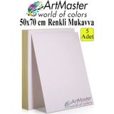 ArtMaster Beyaz Renkli Mukavva 50x70 cm 5 Adet 1 Paket Renkli Sert Karton 1.0 mm Anasınıfı Hobi Etkinlik Okul Öncesi Elişi
