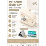 ArtMaster Beyaz Zımba Makinesi 24/6 1 Adet Fixpoint P-4550 Pastel Renkler Büyük Zımba Makinası ve Teli 20 25 Sayfa Dereceli Ofis - Standart