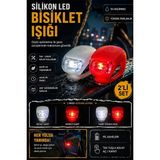 ArtMaster Bisiklet Işığı LED Kırmızı Beyaz 2 Li 1 Paket Bisiklet Motorsikler Silikon Lamba Ledli Flaşör Çakar Lamba Ön Arka Işık - Standart