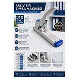 ArtMaster Büyük Boy Zımba Makinesi 1 Adet Temat 9210 Arşiv Tipi Zımba Makinası 210 Yaprak Kapasiteli Kollu Zımba Makinesi Büro Siyah