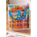 ArtMaster Çevirmeli 24 Lü Mum Boya Uzun 1 Paket Twistable 24 Renk Çevirmeli Mum Boya Pastel Silinebilir Mum Boya Tam Boy - Çok Renkli - Uzun Boya - Standart