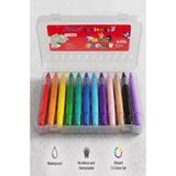 ArtMaster Çevirmeli Jel Mum Boya 12 Renk 1 Adet Masis Plastik Kutulu 12 Li Mum Boya Kalemi Silinebilir Zararsız Yıkanabilir - Çok Renkli - Standart