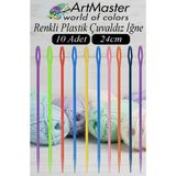 ArtMaster Çuvaldız Yün Iğnesi Renkli Plastik 24 cm 10 Adet Plastik Yün Örgü Örme Dikiş Iğnesi Dokuma Iğnesi Yün Dikme Iğnesi - Standart