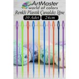 ArtMaster Çuvaldız Yün İğnesi Renkli Plastik 24 cm 10 Adet Plastik Yün Örgü Örme Dikiş İğnesi Dokuma İğnesi Yün Dikme İğnesi