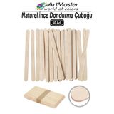 Artmaster Dil Çubuğu İnce 50 Adet Ahşap Naturel Dondurma Çubuğu Okul Proje Tasarım Maket Hobi Dar Dil Çubuğu E