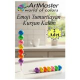 ArtMaster Emoji Kurşun Kalem Yumurtlayan 2 Adet Eğlenceli Gülen Yüzlü Kurşun Kalem Hediyelik Kurşun Kalem