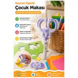 Artmaster Fil Figürlü Makas 1 Adet Bubu Küt Uç Korumalı Okul Makası Çocuk Kağıt Makası Okul Öncesi Kreş Ana Sı